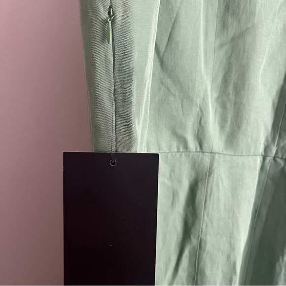 NEW Tuckernuck Garden Green Linen Leighton Midi Dress Mandarin Collar Small - Picture 9 of 10